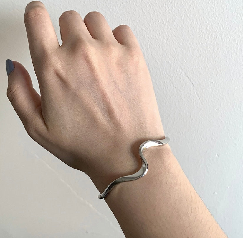 Silver Wave Bangle