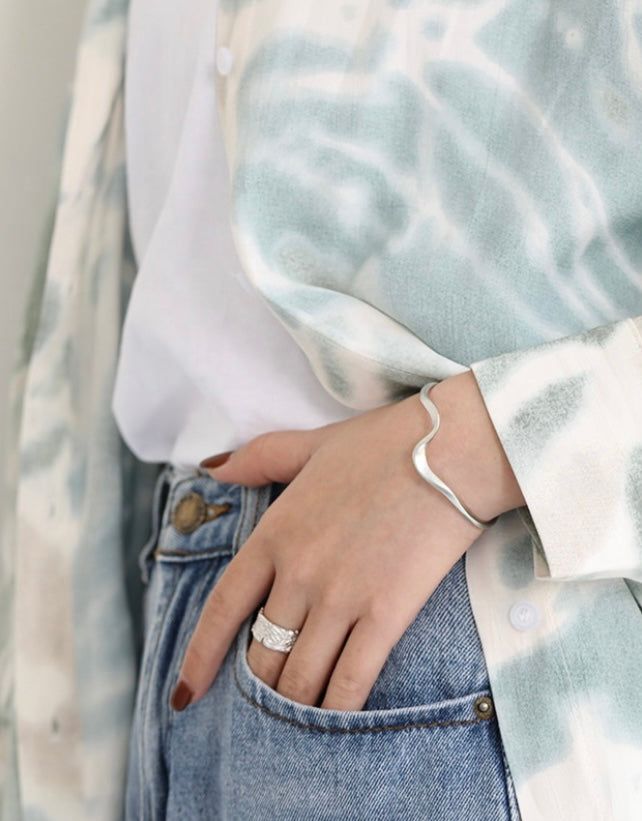 Silver Wave Bangle