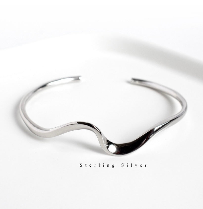 Silver Wave Bangle